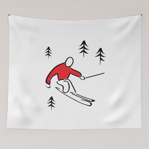 Item preview, Skier Illustration designed and sold by whyitsme.