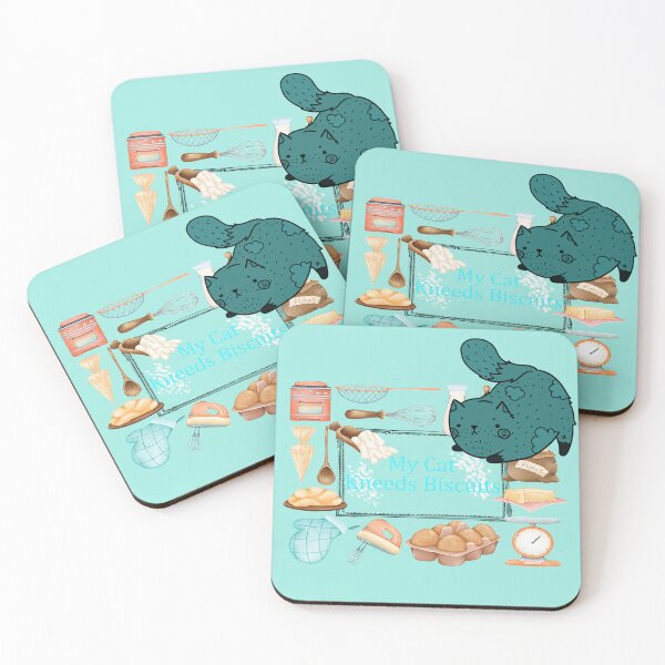 Item preview,  My Cat Kneeds Biscuits, Silly Turquoise Cat designed and sold by notsweettea.