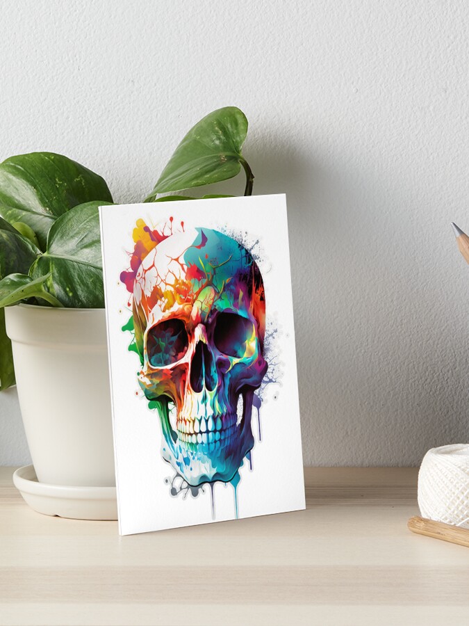 Psychedelic cheapest Pastel Skull on a 5x7 Pastelbord Flat Panel