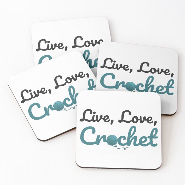 Item preview, Live, love, crochet, funny text design for crocheters designed and sold by wondertree.