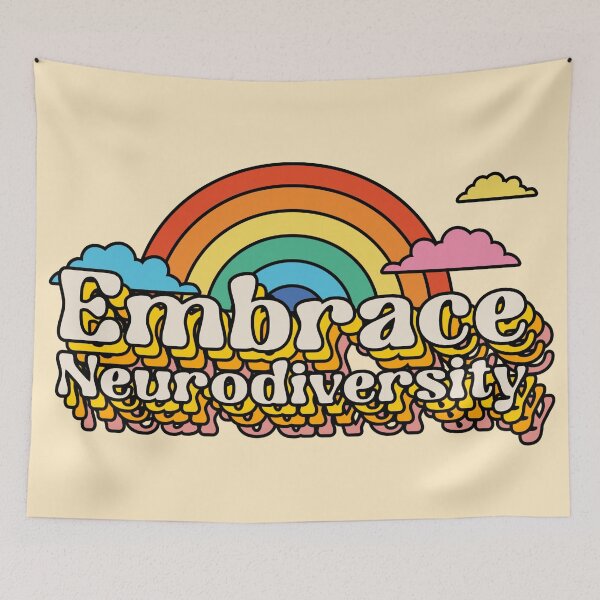 Item preview, Embrace neurodiversity (summer rainbow) - Autism and adhd awareness designed and sold by Paperfly Studio.