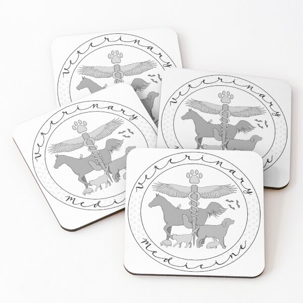 Item preview, Veterinary Medicine Caduceus (Black & White Cursive) designed and sold by Hanna M.