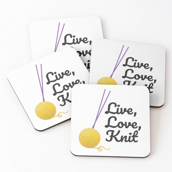 Item preview, Live, love, knit, funny text design for knitters designed and sold by wondertree.