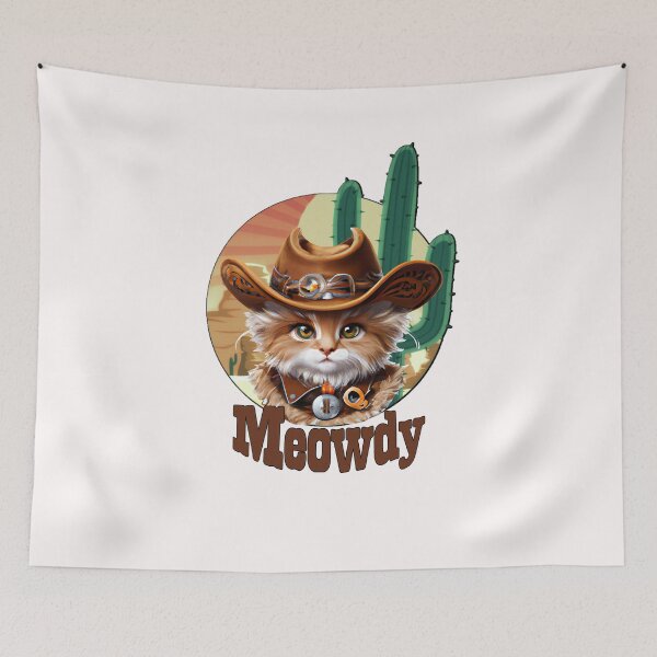 Item preview, Cute Western Meowdy Cat designed and sold by HappyLifeCreate.