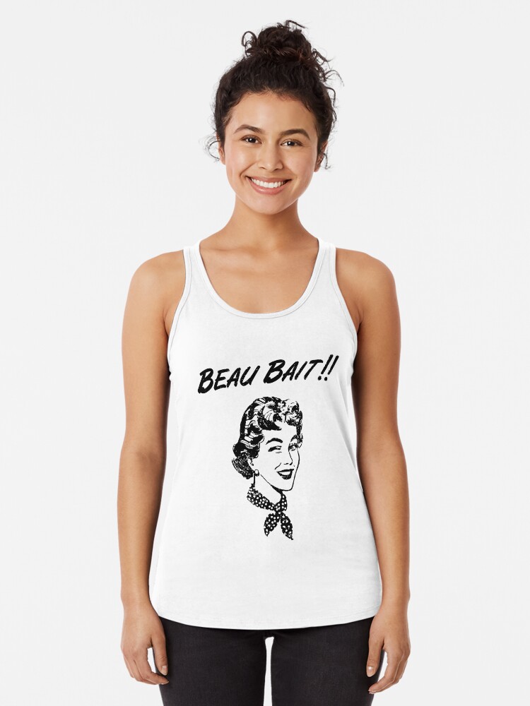 Thumbnail 1 of 3, Racerback Tank Top, Retro Vintage Hen Do Party Design for Single Women designed and sold by Nick Lewis.