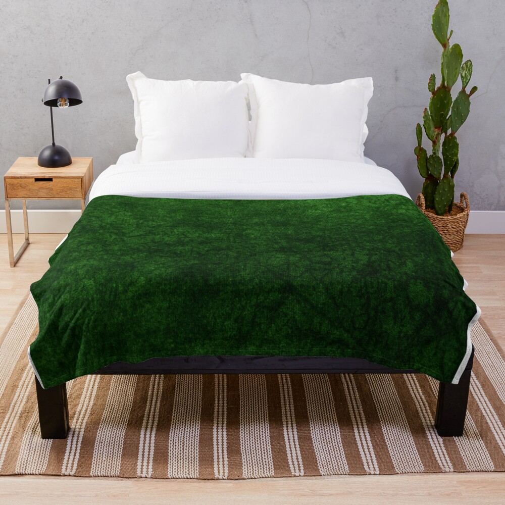 Emerald Green Grass Velvet Texture Throw Blanket By Koovox