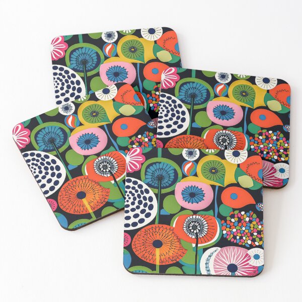 Item preview, Colorful floral pattern wallpaper fabric ornament Spring Cheerful designed and sold by goldufeenstaub.