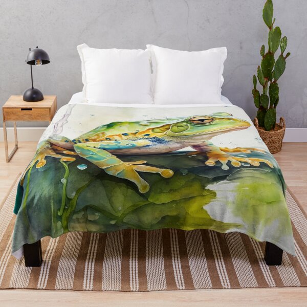 Item preview, frog watercolor designed and sold by shokA Design.