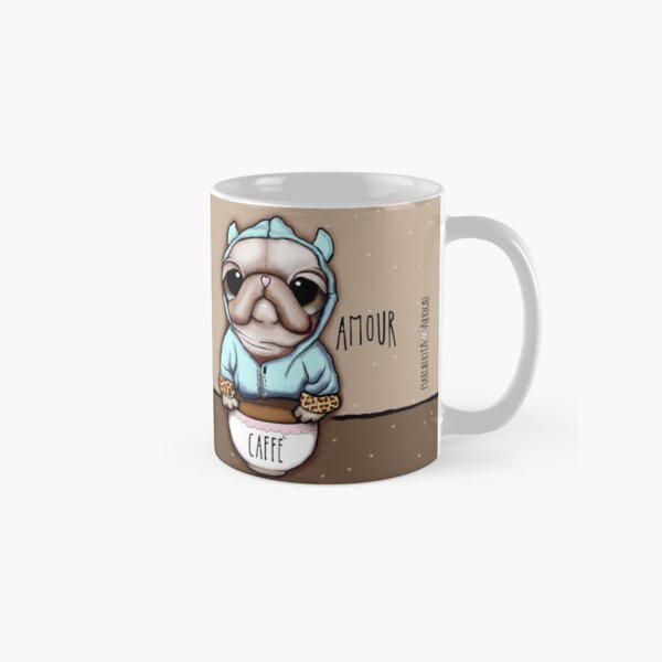 The Pug or French Bulldog with coffee Classic Mug