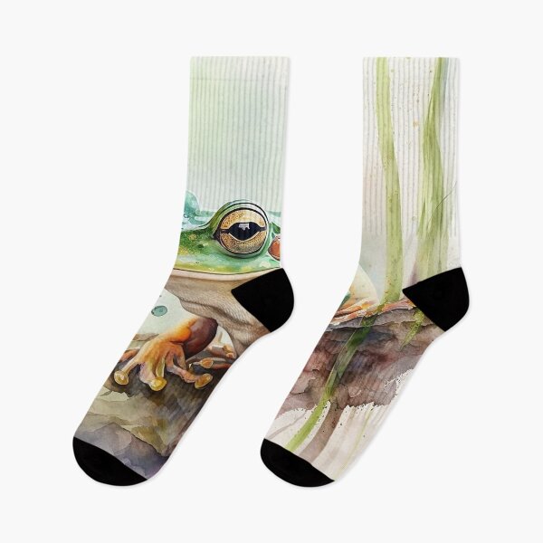 Item preview, frog watercolor designed and sold by shokA Design.