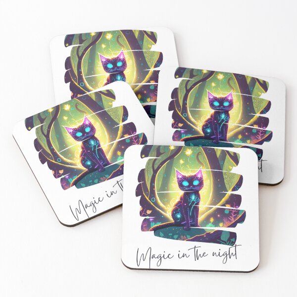 Item preview, Glowing Black Cat (Magic in the night) blank design. designed and sold by Glow-World.