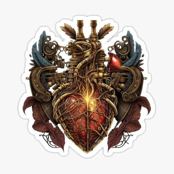 Steam Punk Anatomical Heart Sticker