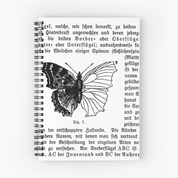 Artikelvorschau, Schmetterling Deutsches Buch Schwarz-Weiß-Schmetterling Illustration Text Diagramm Schmetterlinge entworfen und verkauft von kattakitty.