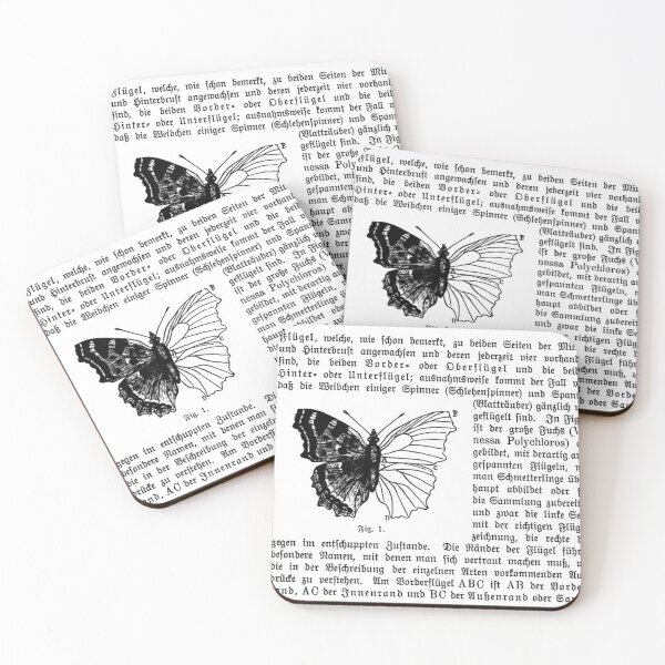 Item preview, Schmetterling German Book Black and White Butterfly Illustration Text Diagram Butterflies designed and sold by kattakitty.