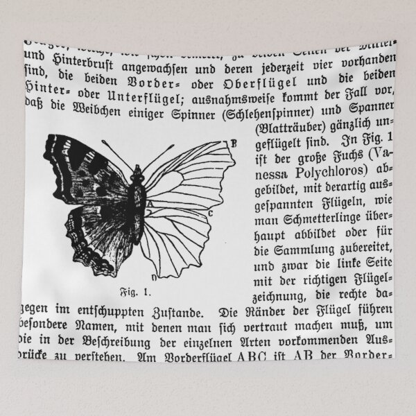 Item preview, Schmetterling German Book Black and White Butterfly Illustration Text Diagram Butterflies designed and sold by kattakitty.