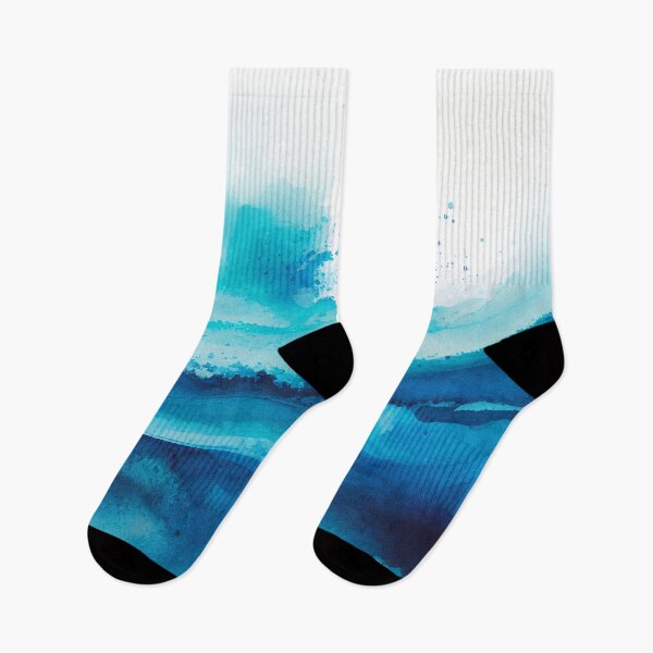 Item preview, Ocean Sea waves watercolor blue turquoise teal waves painting artwork abstract designed and sold by adlydesigns.