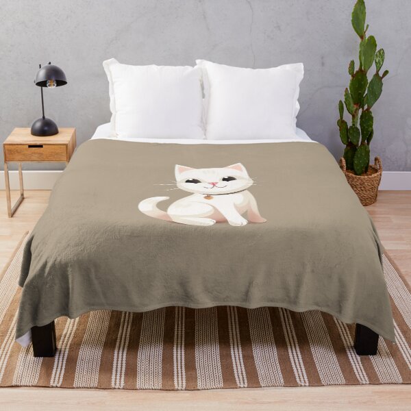 Item preview, Cute white cat illustration, cartoon style, cutout for sticker designed and sold by EmeraldeaArt.