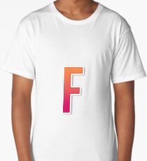 The Letter F Typography Sticker Long T-Shirt