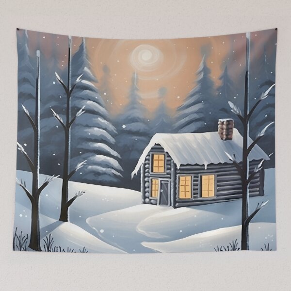 Item preview, Cozy Cottage, Winter Scene designed and sold by Waveval.