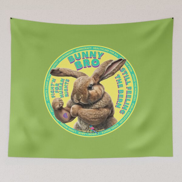 Item preview, PMD00631 Progressive Movement Designs funny bunny for Easter or any day of the year shows you support progressive policy goals for progressive Democrats and Independents and Bernie Sanders supporters designed and sold by ProgressiveLeft.