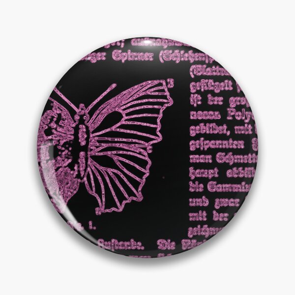 Item preview, Black and Pink Butterfly German Illustration Text Diagram Butterflies Negative Image designed and sold by kattakitty.