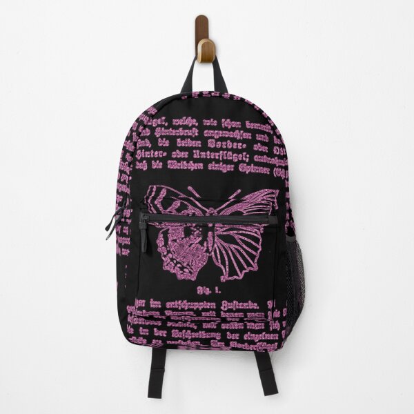 Item preview, Black and Pink Butterfly German Illustration Text Diagram Butterflies Negative Image designed and sold by kattakitty.