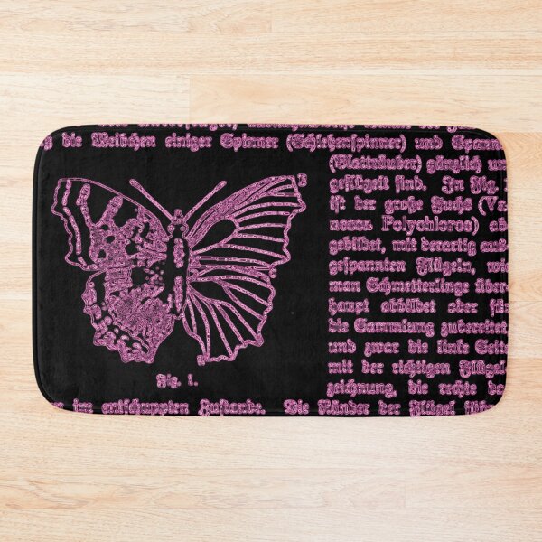 Item preview, Black and Pink Butterfly German Illustration Text Diagram Butterflies Negative Image designed and sold by kattakitty.