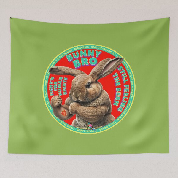 Item preview, PMD00632 Progressive Movement Designs funny bunny for Easter or any day of the year shows you support progressive policy goals for progressive Democrats and Independents and Bernie Sanders supporters designed and sold by ProgressiveLeft.