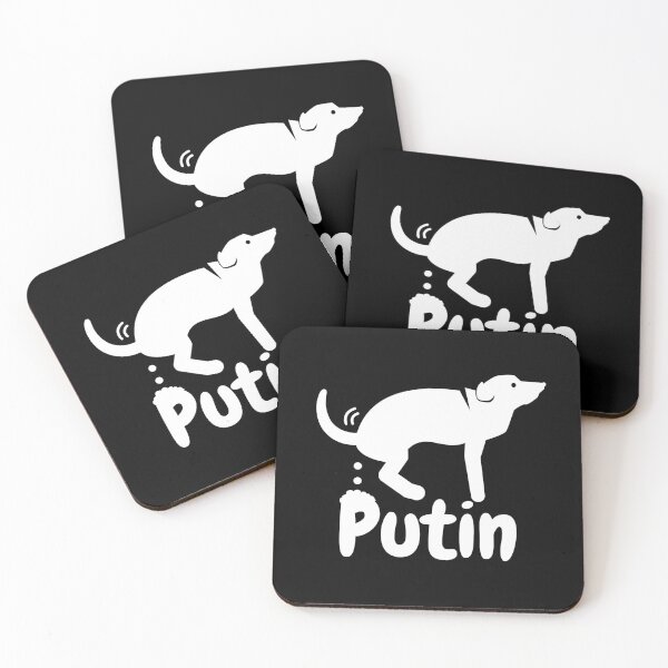 Item preview, Putin Dog Pooping 2 White Logo designed and sold by KomarDesigns.