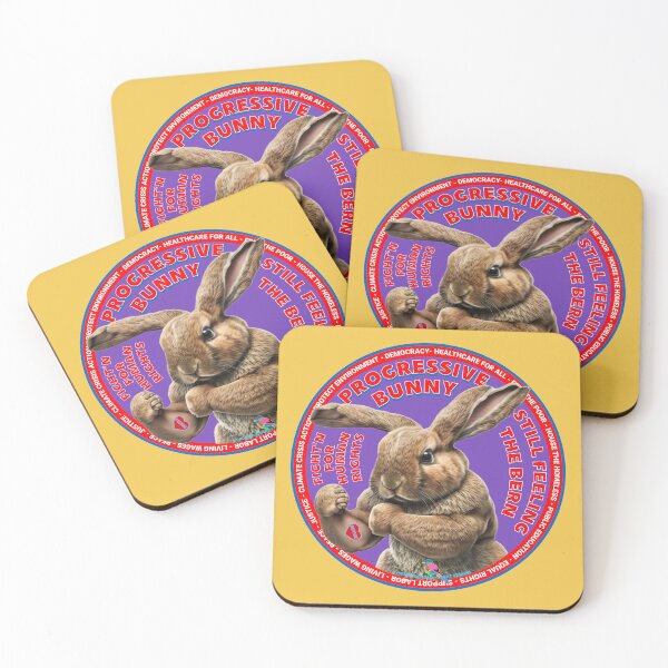 Item preview, PMD00633 Progressive Movement Designs funny bunny for Easter or any day of the year shows you support progressive policy goals for progressive Democrats and Independents and Bernie Sanders supporters designed and sold by ProgressiveLeft.