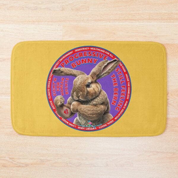Item preview, PMD00633 Progressive Movement Designs funny bunny for Easter or any day of the year shows you support progressive policy goals for progressive Democrats and Independents and Bernie Sanders supporters designed and sold by ProgressiveLeft.