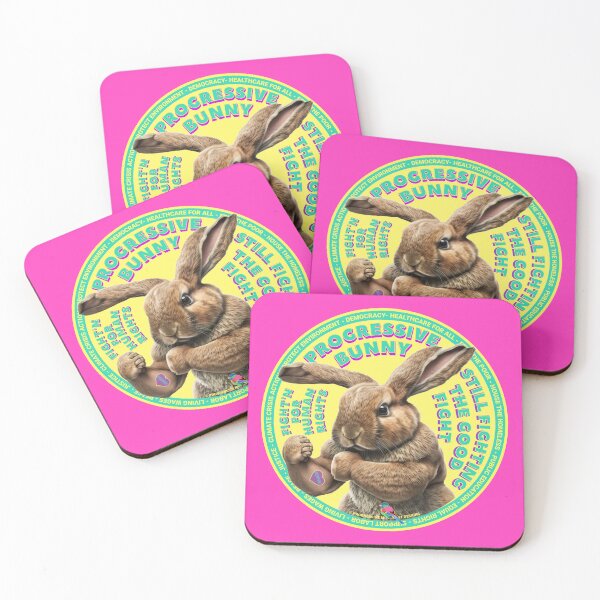 Item preview, PMD00634 Progressive Movement Designs funny bunny for Easter or any day of the year shows you support progressive policy goals for progressive Democrats and Independents and Bernie Sanders supporters designed and sold by ProgressiveLeft.