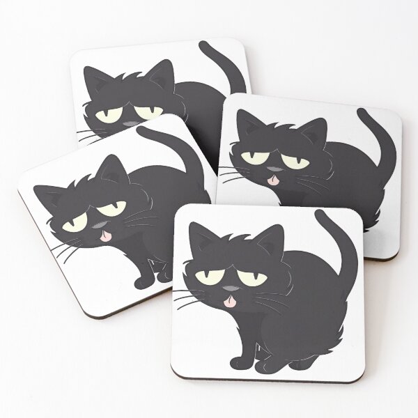 Item preview, Cheeky black cat sticking out tongue designed and sold by DailyDragon.