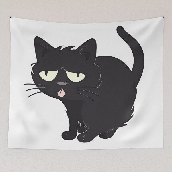 Item preview, Cheeky black cat sticking out tongue designed and sold by DailyDragon.