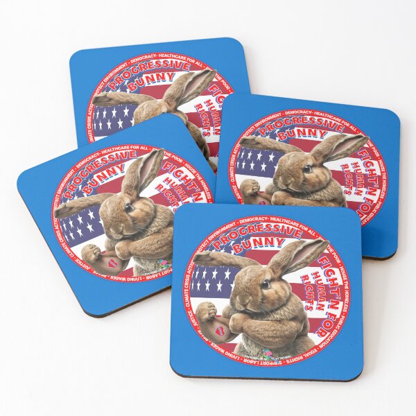 Item preview, PMD00635 Progressive Movement Designs funny bunny for Easter or any day of the year shows you support progressive policy goals for progressive Democrats and Independents and Bernie Sanders supporters designed and sold by ProgressiveLeft.