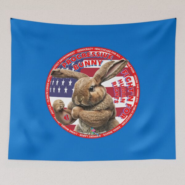 Item preview, PMD00635 Progressive Movement Designs funny bunny for Easter or any day of the year shows you support progressive policy goals for progressive Democrats and Independents and Bernie Sanders supporters designed and sold by ProgressiveLeft.