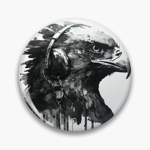 Item preview, An American Bald Eagle wearing headphones - Animal Street Art designed and sold by GVRDesign.