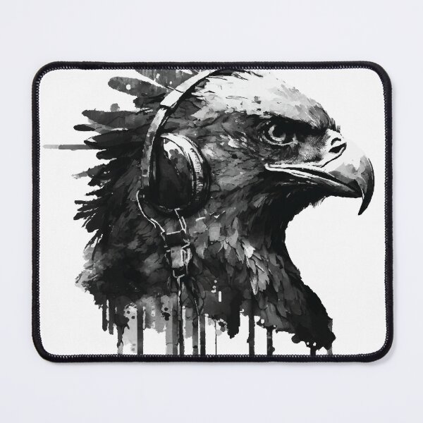 Item preview, An American Bald Eagle wearing headphones - Animal Street Art designed and sold by GVRDesign.