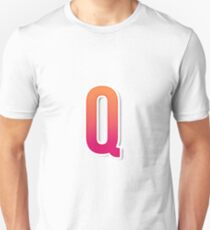 The Letter Q Typography Sticker Unisex T-Shirt