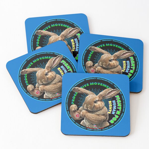 Item preview, PMD00637 Progressive Movement Designs funny bunny for Easter or any day of the year shows you support progressive policy goals for progressive Democrats and Independents and Bernie Sanders supporters designed and sold by ProgressiveLeft.