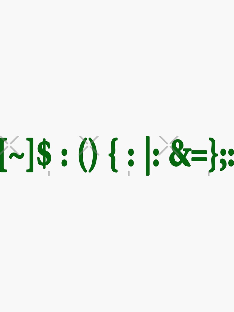 Thumbnail 3 of 3, Sticker, Bash Fork Bomb designed and sold by BellourouShop.