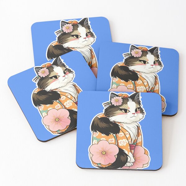 Item preview, Maine Coon cat - dressed as a Japanese geisha v2.0 designed and sold by adredn86.