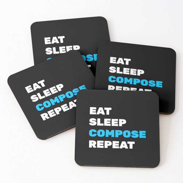 Item preview, Eat Sleep Compose Repeat - funny composer memes designed and sold by Inspirationmotivation.