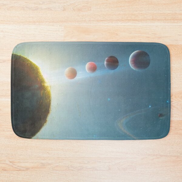 Item preview, 4 Gas Giants Orbiting Dead Planet in Clear Blue Galaxy designed and sold by Space-Wear.