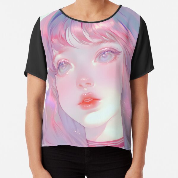Ethereal Anime Girl Chiffon Top
