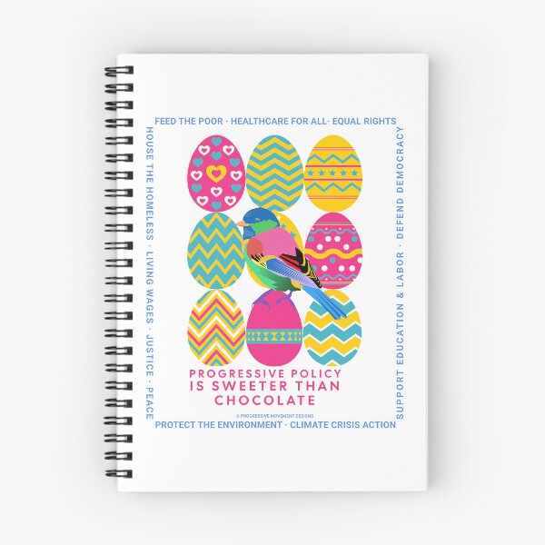 Item preview, PMD00639 Progressive Movement Designs Easter Eggs bird with 12 policy goals for progressive Democrats Independents and Bernie Sanders supporters who know progressive policy is sweeter than chocolate designed and sold by ProgressiveLeft.