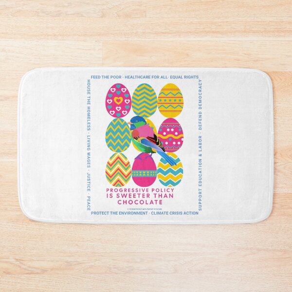 Item preview, PMD00639 Progressive Movement Designs Easter Eggs bird with 12 policy goals for progressive Democrats Independents and Bernie Sanders supporters who know progressive policy is sweeter than chocolate designed and sold by ProgressiveLeft.