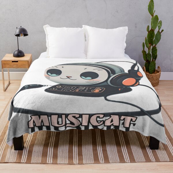 Item preview, Cat - Musicat Musical Cat Wearing Headphones Kitten Music Kawaii V17 designed and sold by DreamingAwake1.