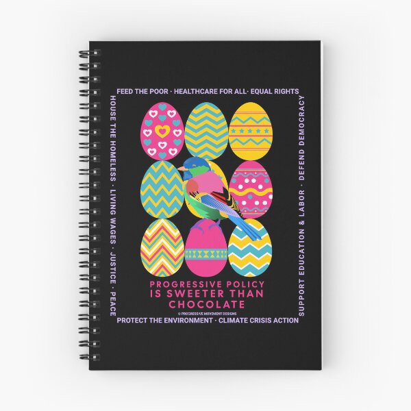 Item preview, PMD00640 Progressive Movement Designs Easter Eggs bird with 12 policy goals for progressive Democrats Independents and Bernie Sanders supporters who know progressive policy is sweeter than chocolate designed and sold by ProgressiveLeft.
