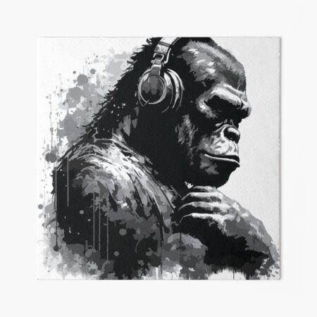 好きに with Music to Listening Gorilla A Headphones: Street Animal 絵画